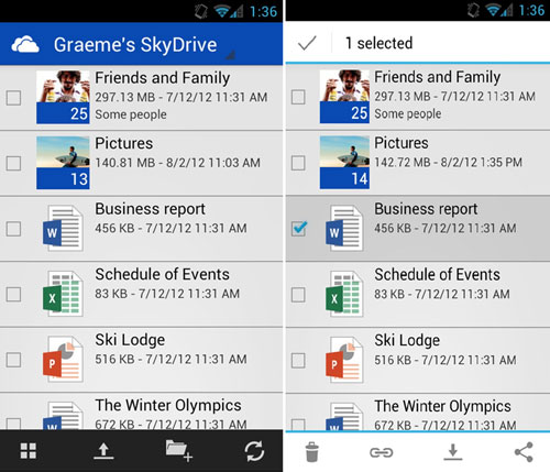 SkyDrive Android客户端