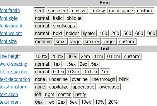 CSS Font and Text Style Wizard