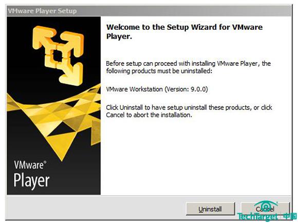 图1. 如果已经安装了VMware Workstation，VMware Player 5会将其卸载