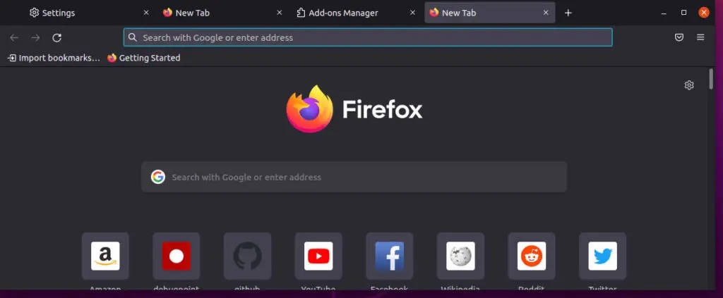 Firefox in Dark Mode