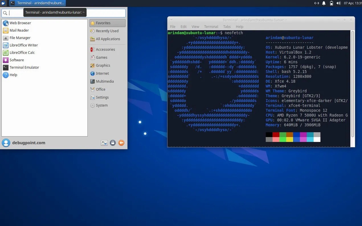 Xubuntu 23.04 桌面