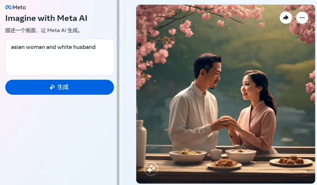 拒绝白人与亚洲人同框，Meta图像生成器的「歧视」，被人挖出来了-AI.x社区