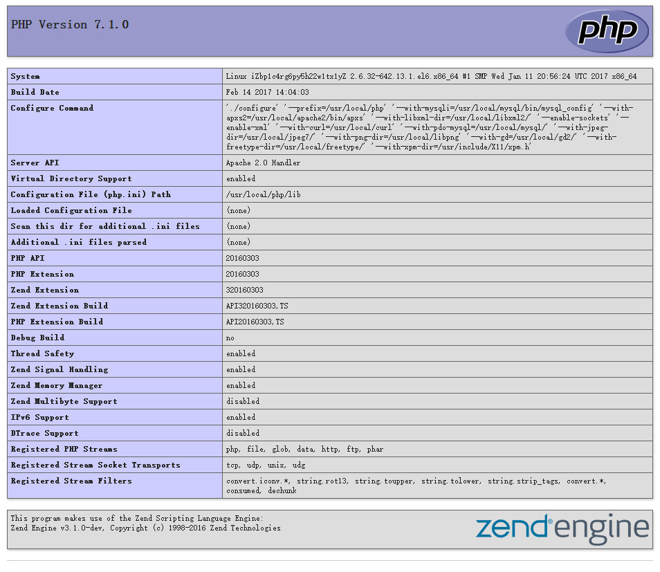 源码安装LAMP(CentOS 6.8 + Apache2.4 + MySQL5.5 + PHP7)_mysql_04