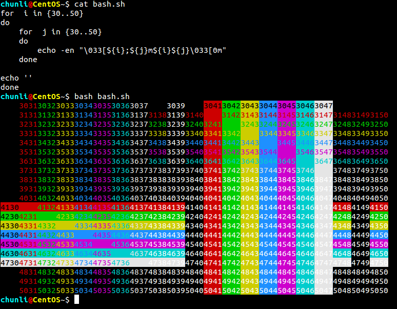 linux shell 编程 echo 语句 颜色_linux 颜色 echo