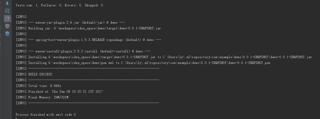 springBoot（1）：工程的创建、运行、打包发布_Boot_10