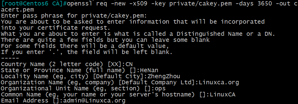 Linux如何创建私有CA和申请证书_证书申请_03
