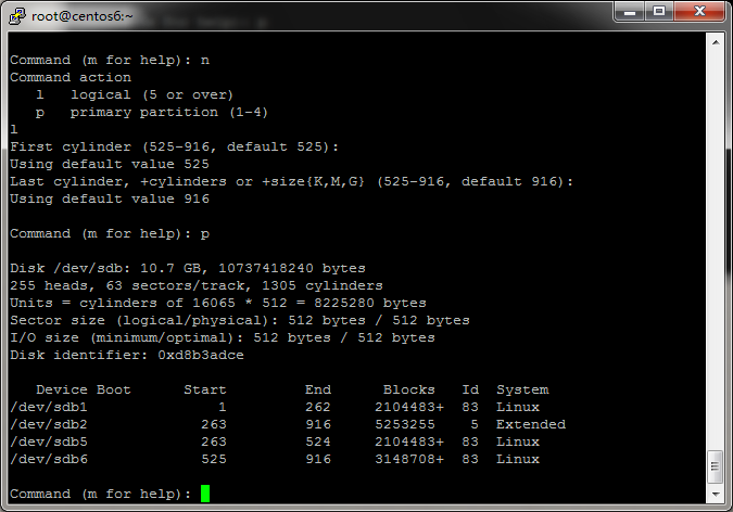 使用fdisk给新硬盘分区_fdisk_13