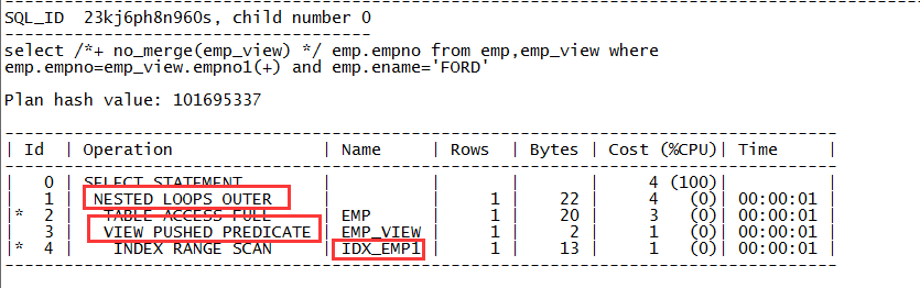 Oracle查询转换之连接谓词推入_Oracle