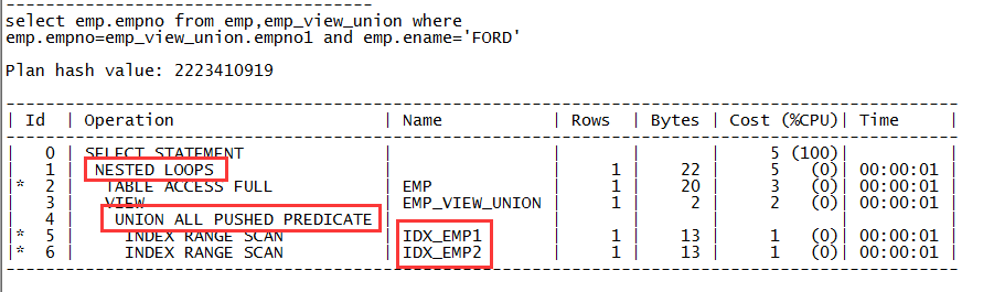 Oracle查询转换之连接谓词推入_谓词推入_03