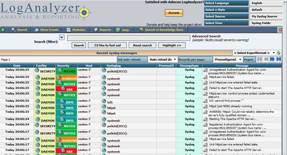 Rsyslog日志收集服务并结合Loganalyzer工具展示_loganalyzer_06