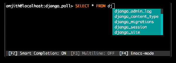 MySQL 智能补全