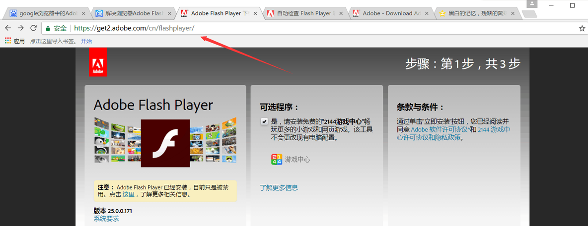 解决浏览器Adobe Flash Player不是最新版本问题_Google_02